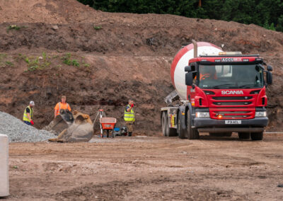 Concrete delivered to construction site
