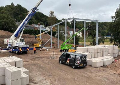 Erection of Steel Frame Building