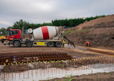 concrete pour at a construction site